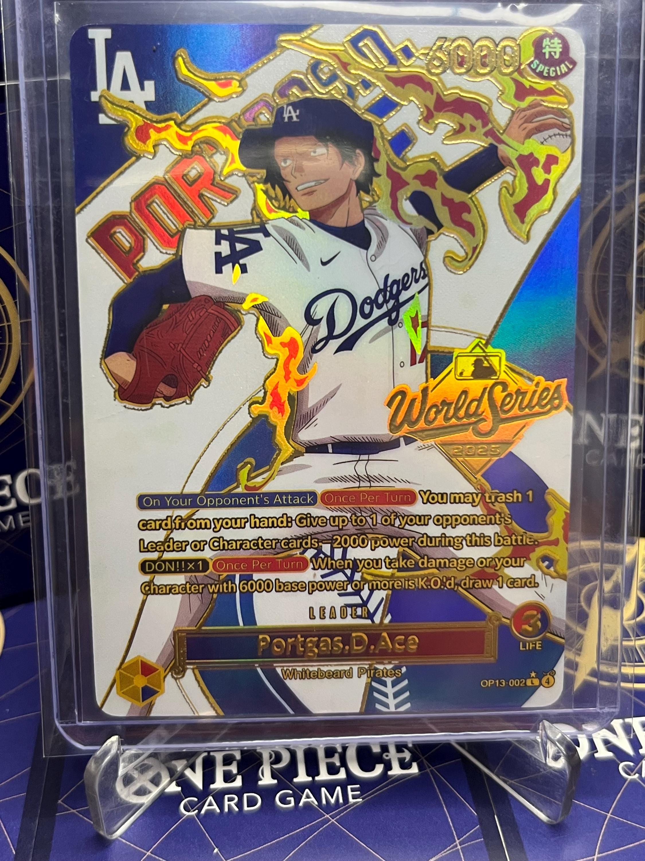 one piece dodgers card graded Luffy x LA Dodgers Promo PSA TAG Beckett main image 0