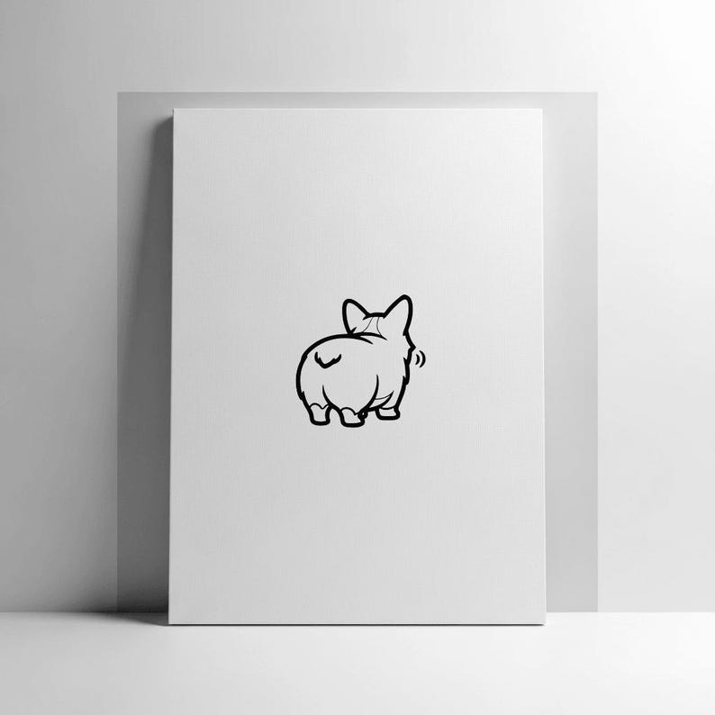 Corgi Butt SVG Cut File, Minimalist Dog Design (digital Download ...