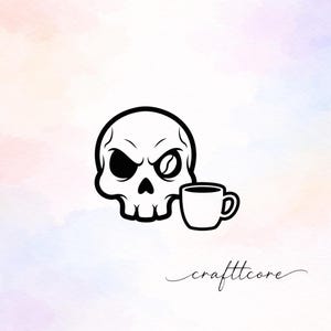 Grumpy Skeleton Coffee SVG, PNG – Pobierz plik z cyfrowym cięciem