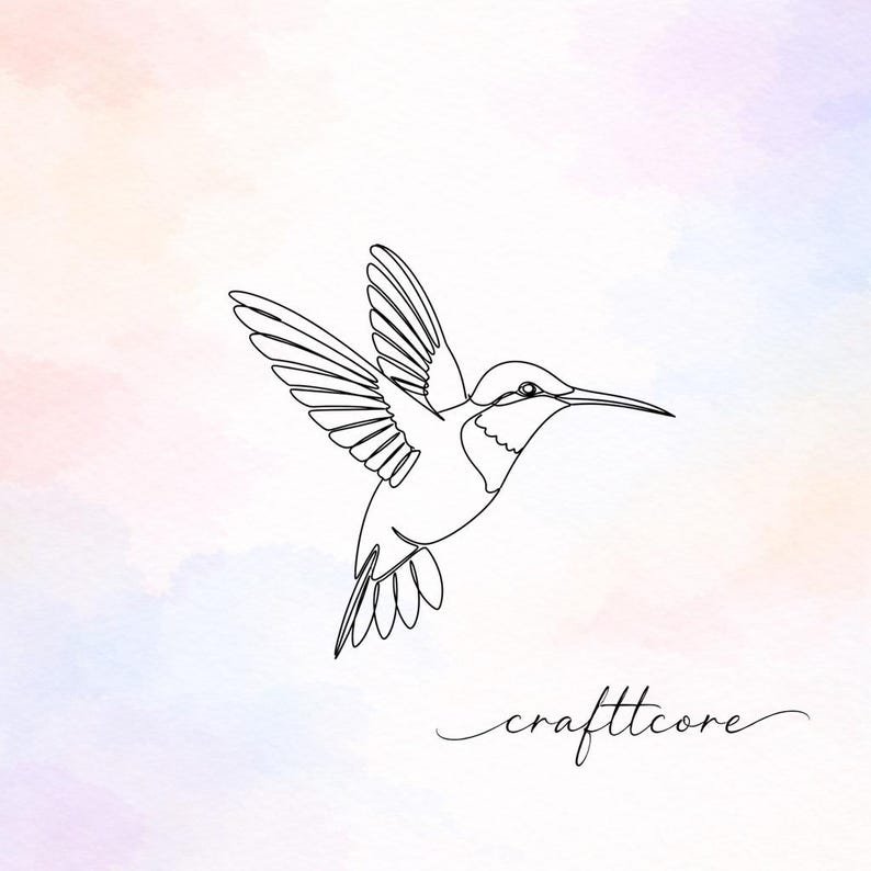 Minimalist Hummingbird Line SVG | Boho Bird Silhouette, Cricut ...