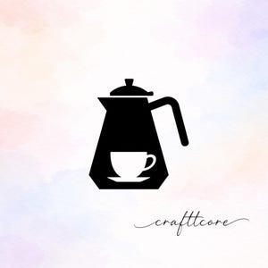 Geometric Coffee Pot SVG, PNG - Digital Cut File Download