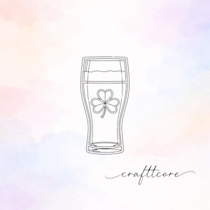 Shamrock Beer Pint Glass SVG – St Patrick's Day Blueprint Cut File