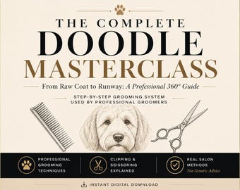Guía de aseo para perros Doodle en PDF / Técnicas profesionales de peluquería canina para prevenir la formación de nudos (Descarga digital)