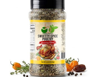 Mezcla de condimentos para aves SWIIFTTY-SPICE / Más de 15 hierbas y especias totalmente naturales