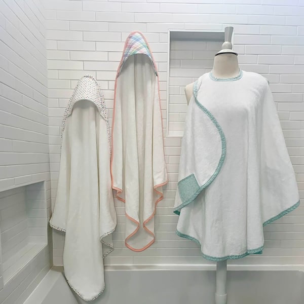 Baby Bath Towel Sewing Pattern Collection - PDF Sewing Pattern - Baby Shower Gift - Apron Towel, Hooded Baby Towel, Baby Washcloth - Infant