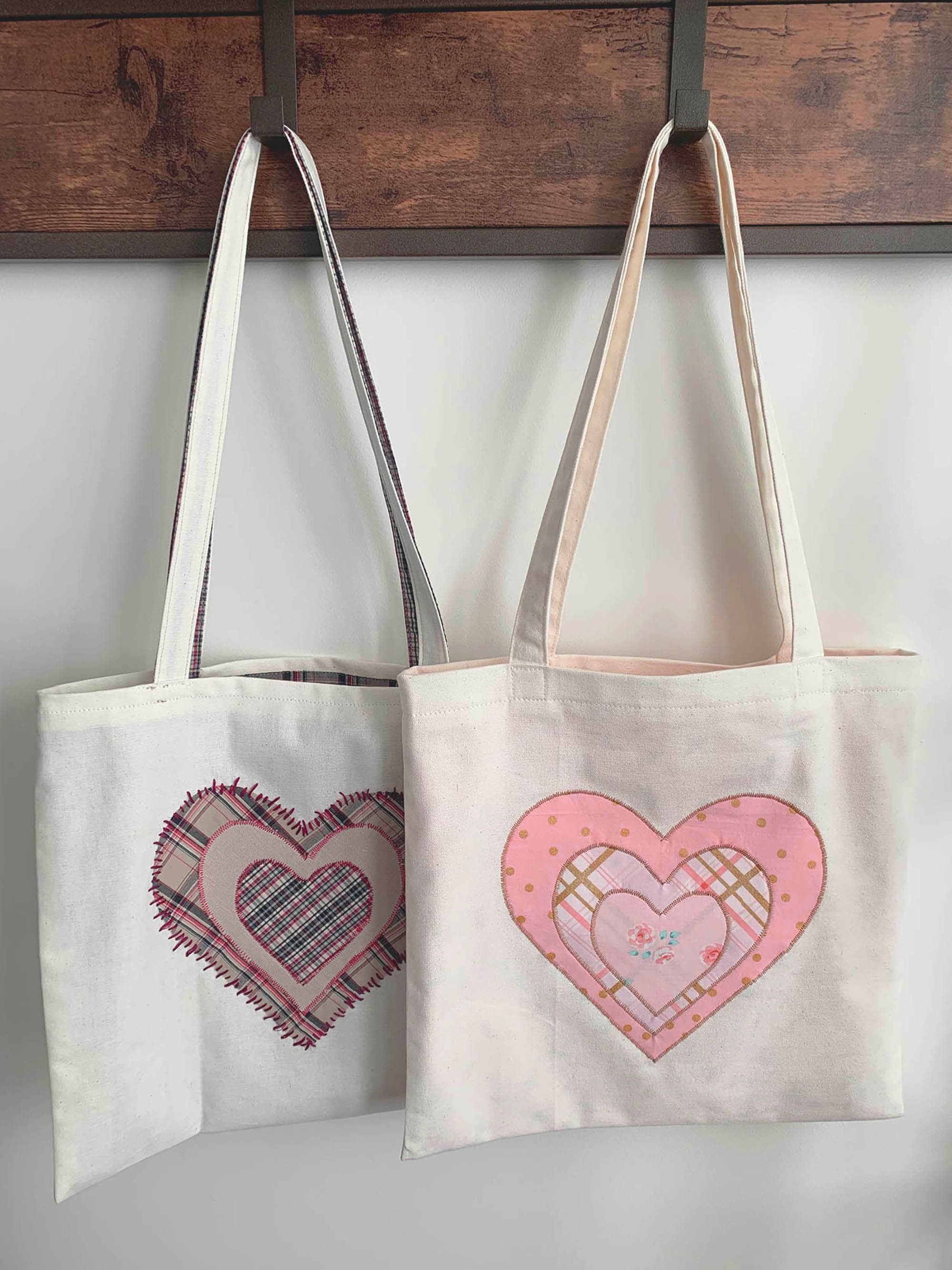 Heart Tote Sewing Pattern and Tutorial PDF Valentine Etsy