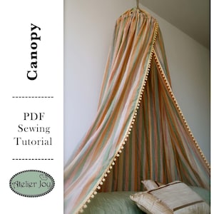 Play Fort Bed Canopy Sewing Tutorial PDF - Photo Prop - Boho Decor - Kids Play Tent House - Indoor Imaginative Play - Instant Download PDF