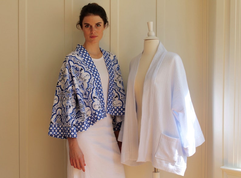 Kimono Jacket Tutorial and Pattern -Intermediate Sewing - 2 lengths PDF 