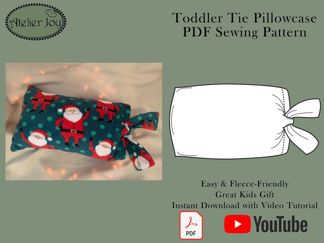 Toddler Pillowcase Sewing Pattern DIY Pillow Sewing Tutorial PDF