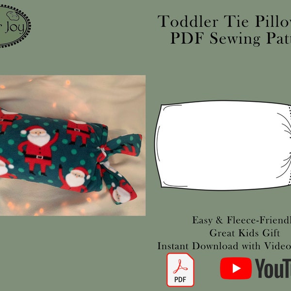 Toddler Pillowcase Sewing Pattern - DIY Pillow Sewing Tutorial - PDF Download - Gift to Sew - Tie Pillowcase - Sewing Pattern - Easy Sewing