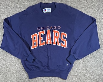 Vintage Chicago Bears Russel Athletic-sweater met ronde hals, geborduurd in de VS