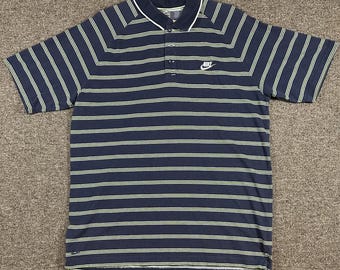 Polo Nike Sportswear NikeFit Dry vintage a rayas verdes, talla XXL para hombre.