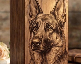 Custom Pet Cremation Urn - Personalized Dog Cat Memorial - Engraved Color Photo Ashes Keepsake