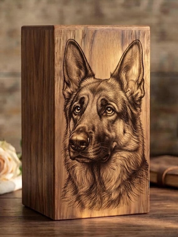 Custom Pet Cremation Urn - Personalized Dog Cat Memorial - Engraved Color Photo Ashes Keepsake
