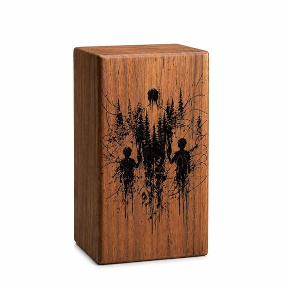 Handcrafted Rosewood Urn for Ashes | Deep Laser Engraved Cremation Keepsake Box