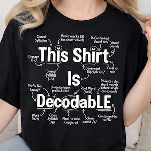 Shirt voor leerkrachten lezen leesvaardigheid gestructureerd: decodeerbare phonics clipart (digitale download)