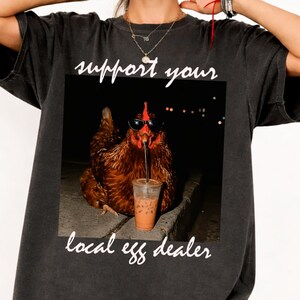 Support Your Local Egg Dealer PNG: Funny Chicken Coffee Farmer PNG, Farm Fresh Humor Clipart, Rustic Country Design