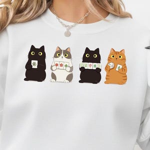 Mahjong Black Cat SVG PNG: Funny Board Game Lover Graphic (Digital Download)