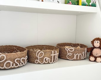 Spielzeugkorb Baby & Kinder | Personalisierter Aufbewahrungskorb mit Namen | Windelkorb | Kinderzimmer Deko | Geschenk zur Geburt IOrganizer