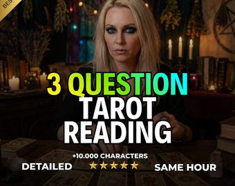 3 Question Tarot Reading, Same Hour Psychic Guidance, Psychic Love Reading, Love - Career - Life Spritual Insights