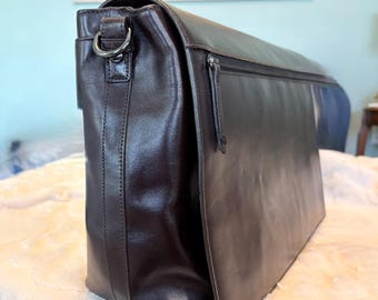 Brahmin Smooth Chocolate Messenger / Laptop Bag – New, Never Used Vintage