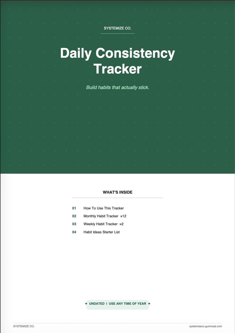 Daily Habit Tracker Printable | Monthly Weekly Planner PDF (digital ...