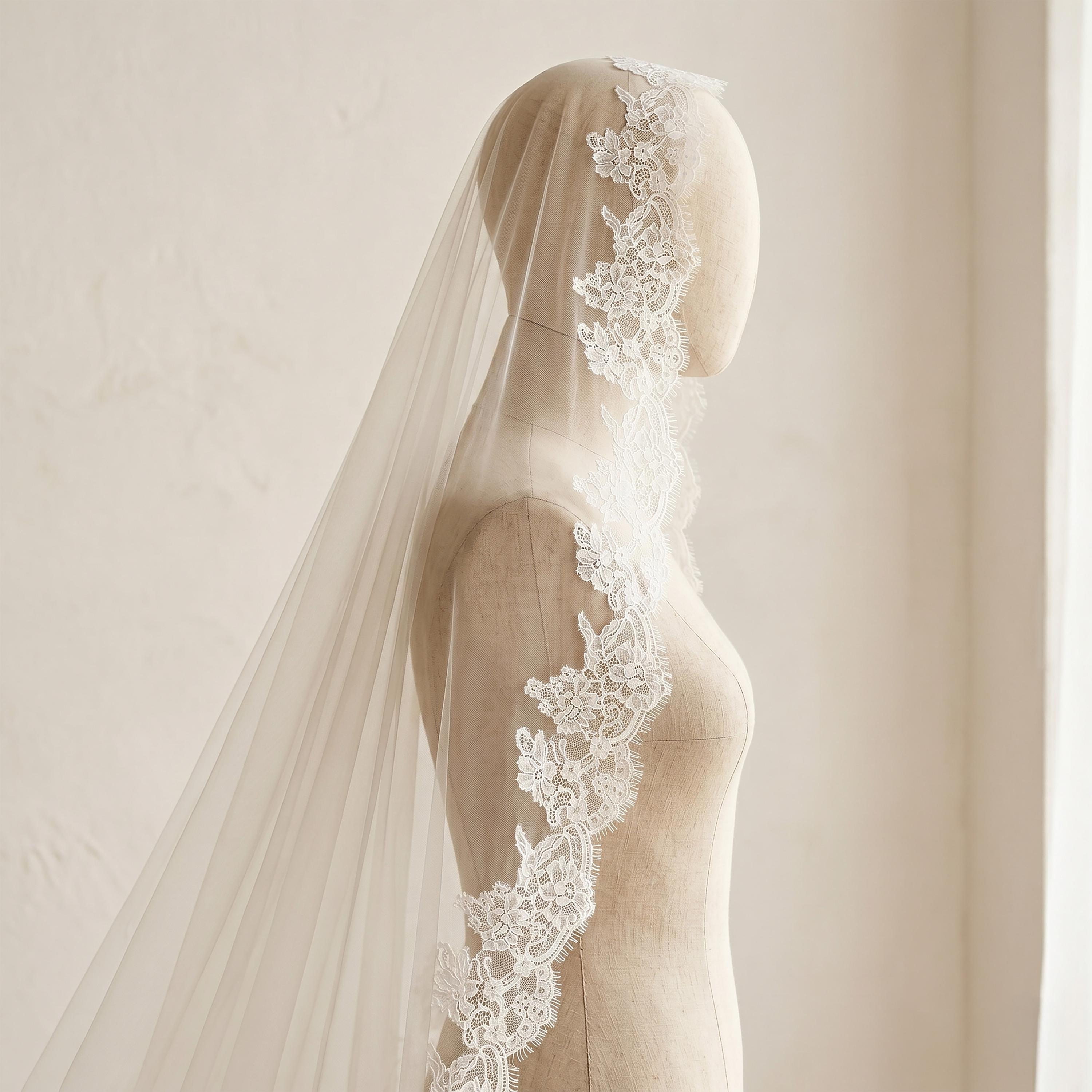 【新品】2way scallop cool veil cut and sew 新品】2way scallop cool veil cut and sew Scallop Lace Royal