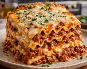 Rich Creamy Lasagna Recipe | Holiday Dinner Easy Recipes & Party Food (Digital Download)