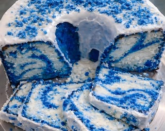 Blue Velvet Swirl Pound Cake Recipe Easy Dessert (Digital Download)
