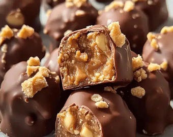 No-Bake Butterfinger Truffle Bites Recipe, Easy Dessert, Party Food, Holiday Dessert Table (Digital Download)