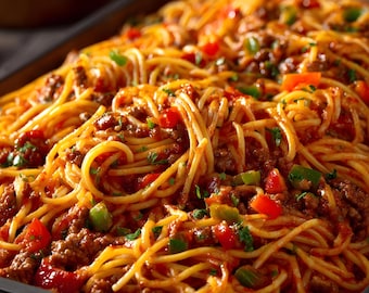 Baked Spaghetti al Forno Recipe, Easy Holiday Dinner Ideas (Digital Download)