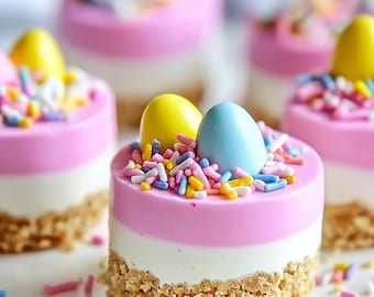 Receta de mini tartas de queso sin horno para Pascua: postre fácil para la mesa de Pascua (descarga digital)