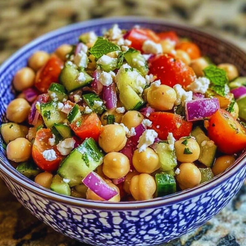 Chickpea Salad Recipe, Mediterranean Vegan Meal Idea, Healthy Lunch Recipe (Digital Download) image 2