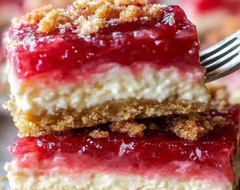 Rhubarb Cheesecake Bars Recipe – Easy Holiday Dessert (Digital Download)