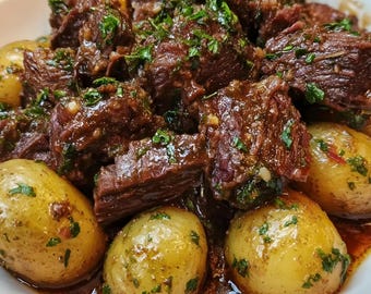 Rustic Garlic Butter Beef Roast Recipe Easy Dinner Ideas (Digital Download)