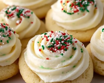 Soft Cream Cheese Sugar Cookies Recipe, Easy Holiday Dessert (Digital Download)