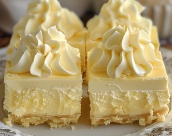 Vanilla Custard Cream Squares Recipe, Easy Holiday Dessert (Digital Download)
