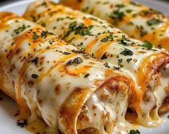 Receta de enchiladas de pollo con queso, ideas fáciles para cenas, comida para fiestas (descarga digital)