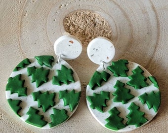 Speckled Pine polymer clay earrings