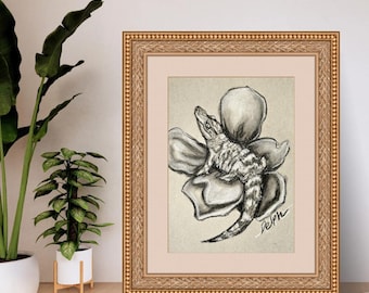 Magnolienblüten | "Leinendruck von Original-Gemälde ""Pretty Scales"""