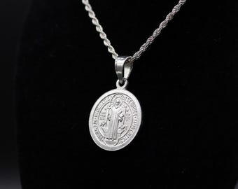 San Benito / St. Benedict Necklace 925 Sterling Silver with high polish finish