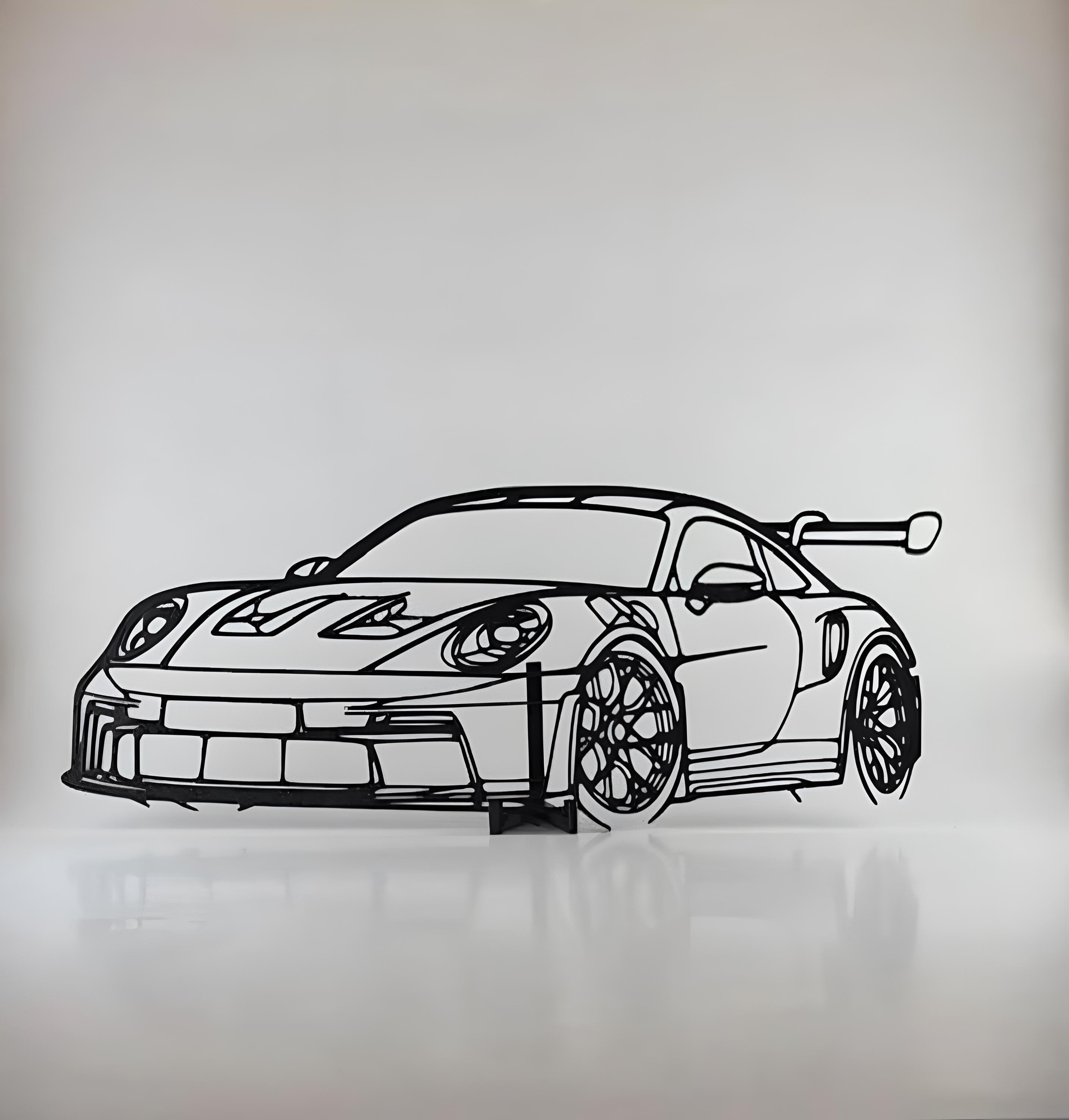Porsche 911 GT3 RS Wall Art 3D Printed | Sports Car Decor | Automotive ...