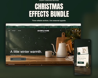 Shopify Christmas Section Bundle: Falling Snow, Holiday Popup & Snow Announcement Bar | Easy Setup