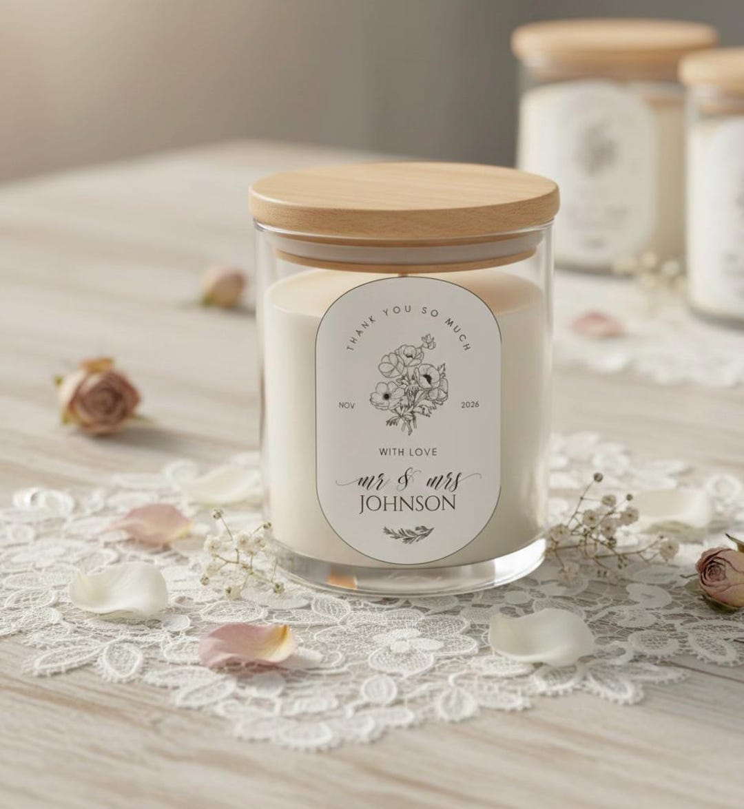 Personalized Candle Label | Wedding Favor | Thank You Favor - Etsy