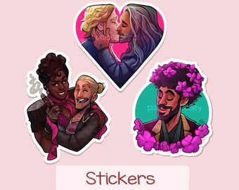 Our Flag Means Death Stickers - Ed & Stede, Calypso Frenchie