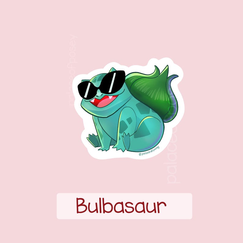 Gen 1 Pokemon Stickers | Glossy Die-cut With Sunglasses - Etsy