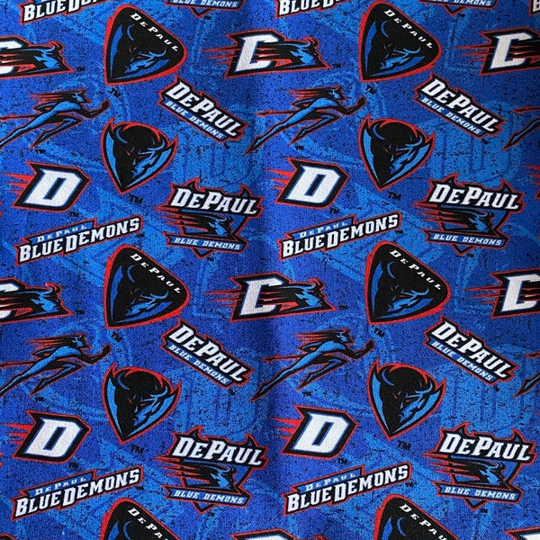 DEPAUL Blue Demons, Dog Bandana, Handmade, Elastic Collar, Made to Order