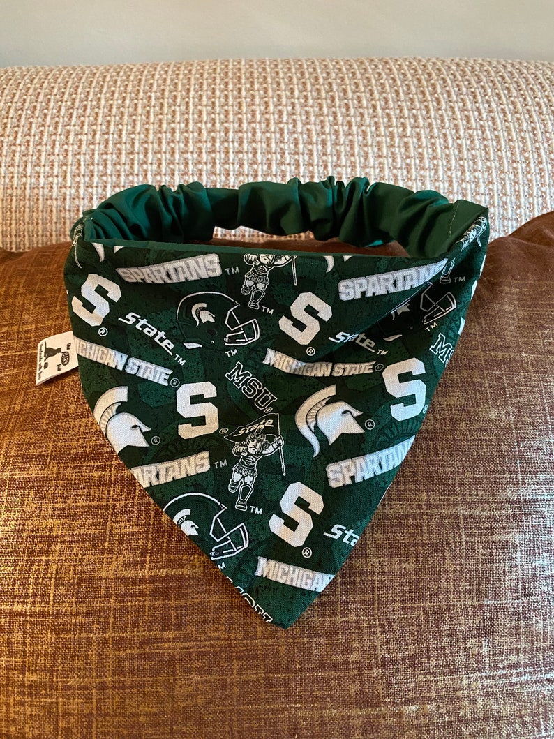 MICHIGAN STATE UNIVERSITY, Dog Bandana, Elastic Collar, Made to Order image 1