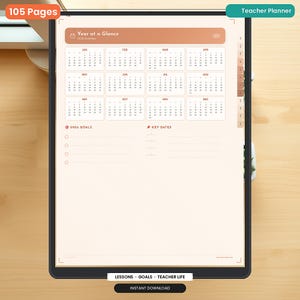 Teacher Planner Printable for Teachers who need to manage lessons, students, and self-care, Organized Earthy PDF