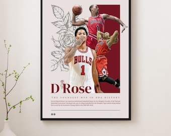 Derrick Rose MVP Poster – Chicago Bulls Legend | NBA Basketball Wall Art